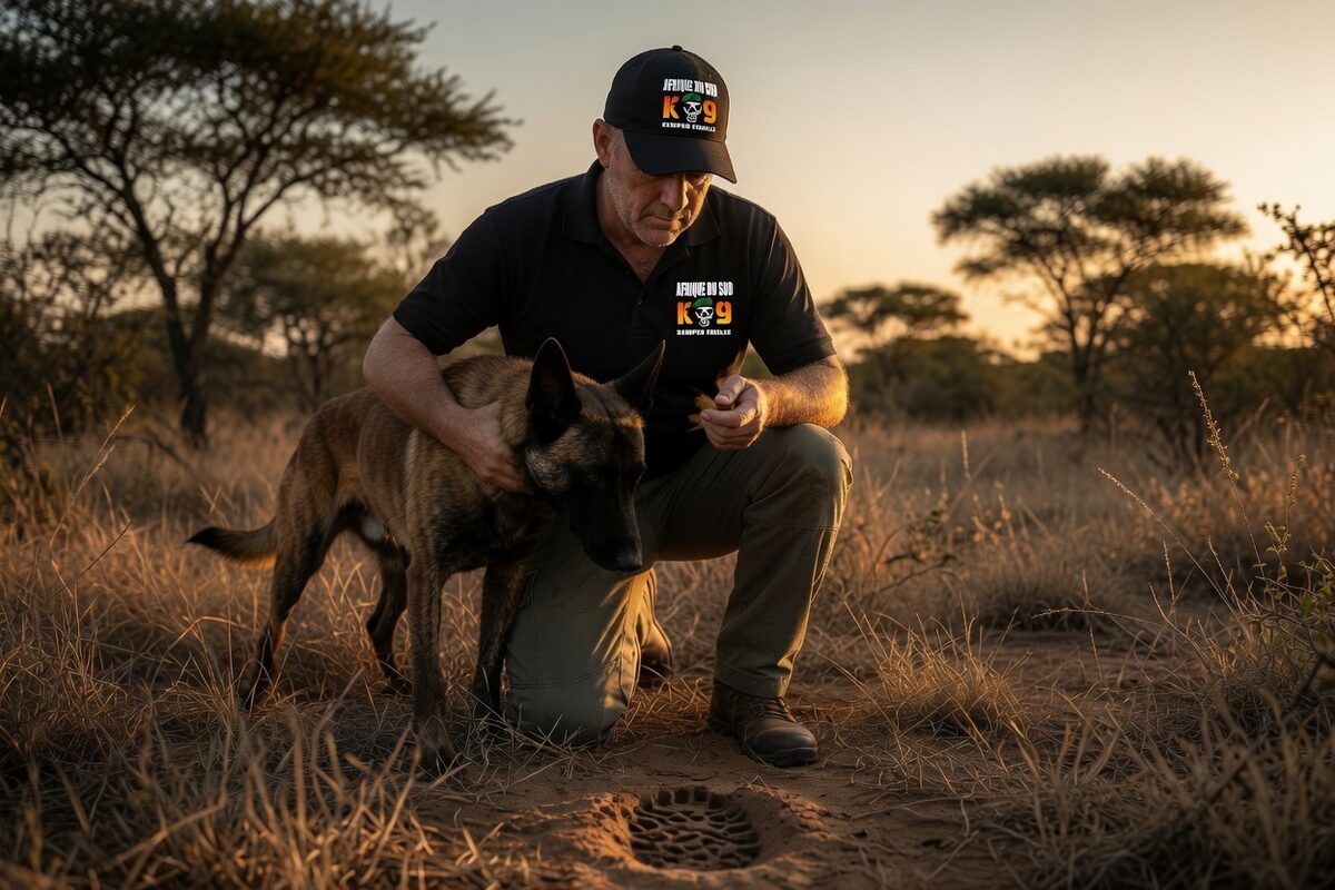 Anti-poaching K9 team in the field