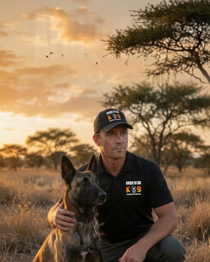 K9 handler with a trained protection dog