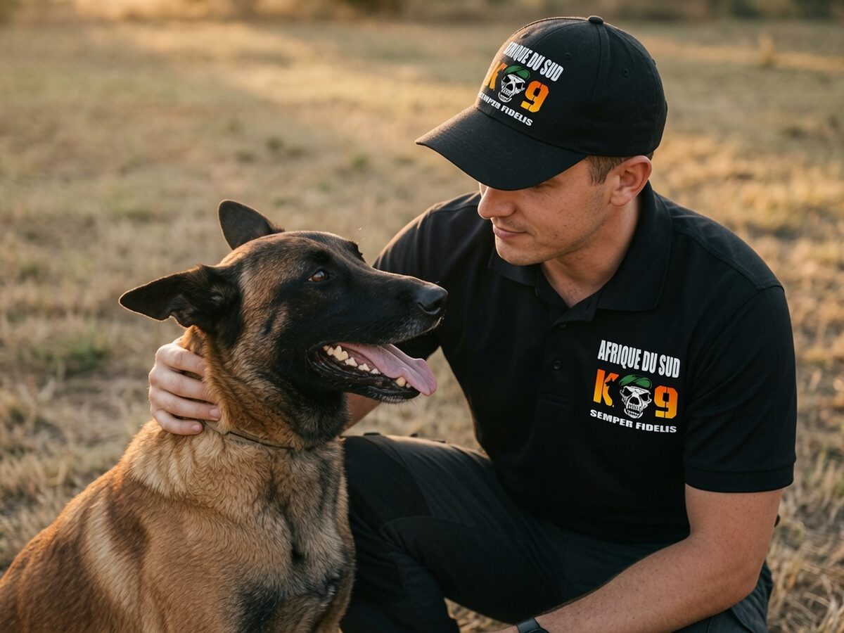 A K9 handler working with a partnered dog