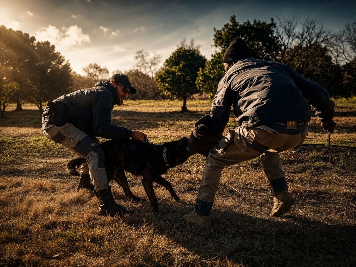 A personal protection dog with its handler